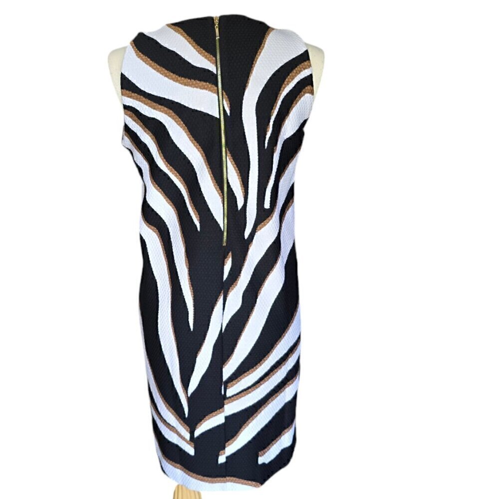 Charter Club Zebra Print Dress Size L Black White Sleeveless Casual Summer Shift - Picture 10 of 10